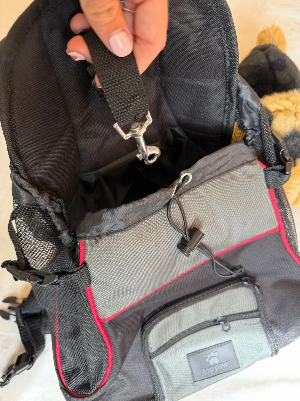 Top Paw Small Gray/Black Pet Travel Carrier Tote
